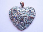 (image for) Heart pendant gold and turq patina #HU14-21