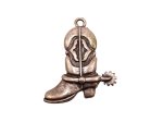 (image for) Cowboy boot jewelry pendant antique silver #rm-249