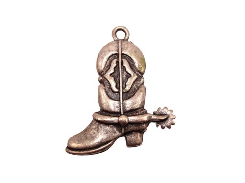 (image for) Cowboy boot jewelry pendant antique silver #rm-249