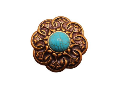 (image for) Antique bronze brass metal flower embellishment #HM-16