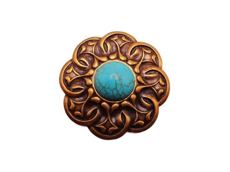 (image for) Antique bronze brass metal flower embellishment #HM-16