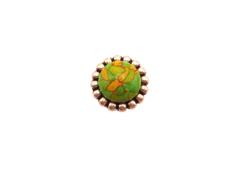 (image for) Antique silver with green stone #HM-29