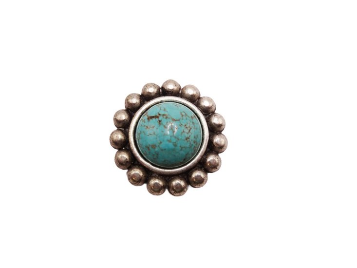 (image for) Antique silver round embellishment #HM-32