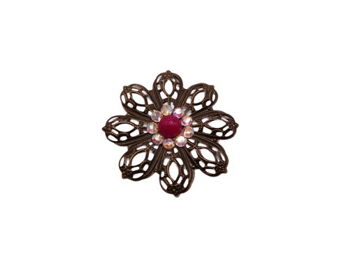 (image for) Bronze Medallion hat decorating decor Fushia 1 3/4" #HM-6