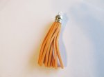 (image for) Leather Tassel light orange and sillver #BStass-orange