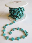 (image for) Bead chain - Turquoise cross Bronze- 8MM #BCH-crossB
