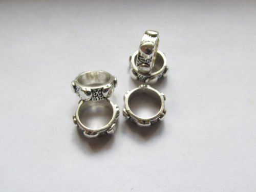 (image for) Antique Silver Big Hole Beads (5 pcs) # ABCD-S-32