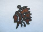 (image for) Indian Brave Rustic Metal Pendant #CHM-NA-008