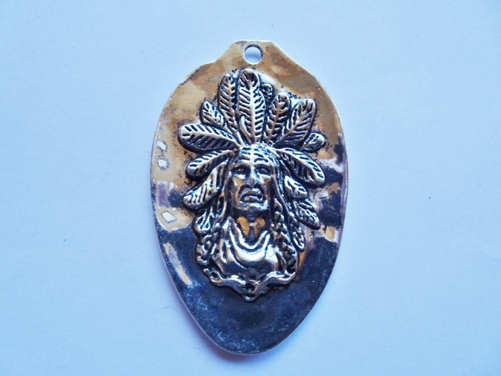 (image for) Indian silver jewelry cowgirl pendant #MP33