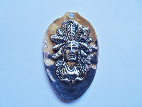 (image for) Indian silver jewelry cowgirl pendant #MP33