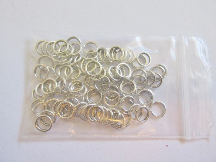 (image for) Jump Rings - solid antique silver 8mm .06oz bag #JR7