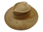 (image for) Heart shaped Vegan suede wide brim hat - Khaki Heart
