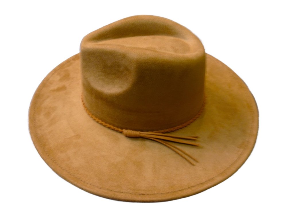 (image for) Vegan suede Wide brim hat ELASTIC BAND - KHAKI ELASTIC