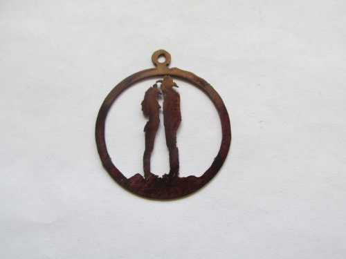 (image for) Cowboy & Cowgirl Kissing in Circle Pendant #300-486
