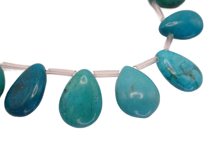 Modal Additional Images for Turquoise teardrop top drilled beads 11x17mm  #1753