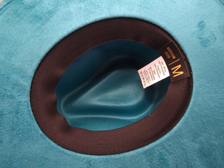 Modal Additional Images for Mexico hard body flat brim fedora - Teal Medium