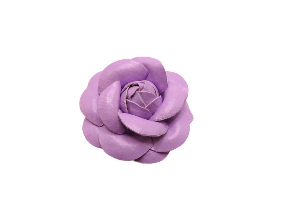 (image for) Faux leather flower 2 1/2" - Lavender