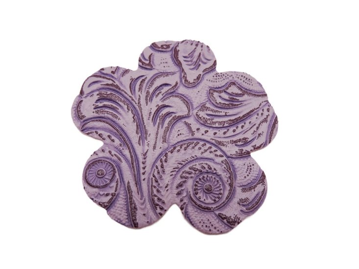 (image for) Faux leather (imitation) flower cut out - Lavender