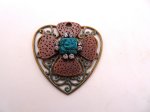 (image for) Cross over heart layered handmade pendant #RM-139