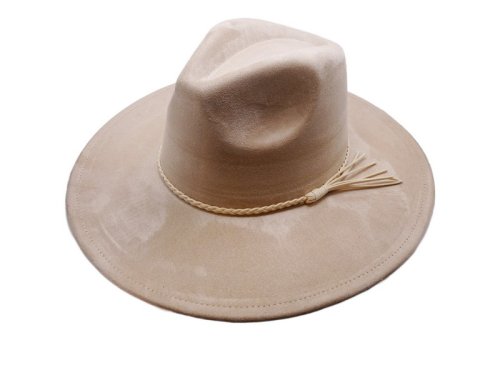 (image for) Vegan suede Wide brim hat - Light Tan
