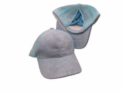 (image for) Pony Tail criss cross Mesh back cap - Lightblue.lightblue