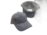(image for) Vegan suede Mesh snap back baseball cap - Light Denim blue / gray