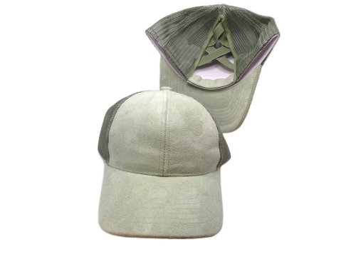 (image for) Pony Tail criss cross Mesh back cap - Light Green.pony