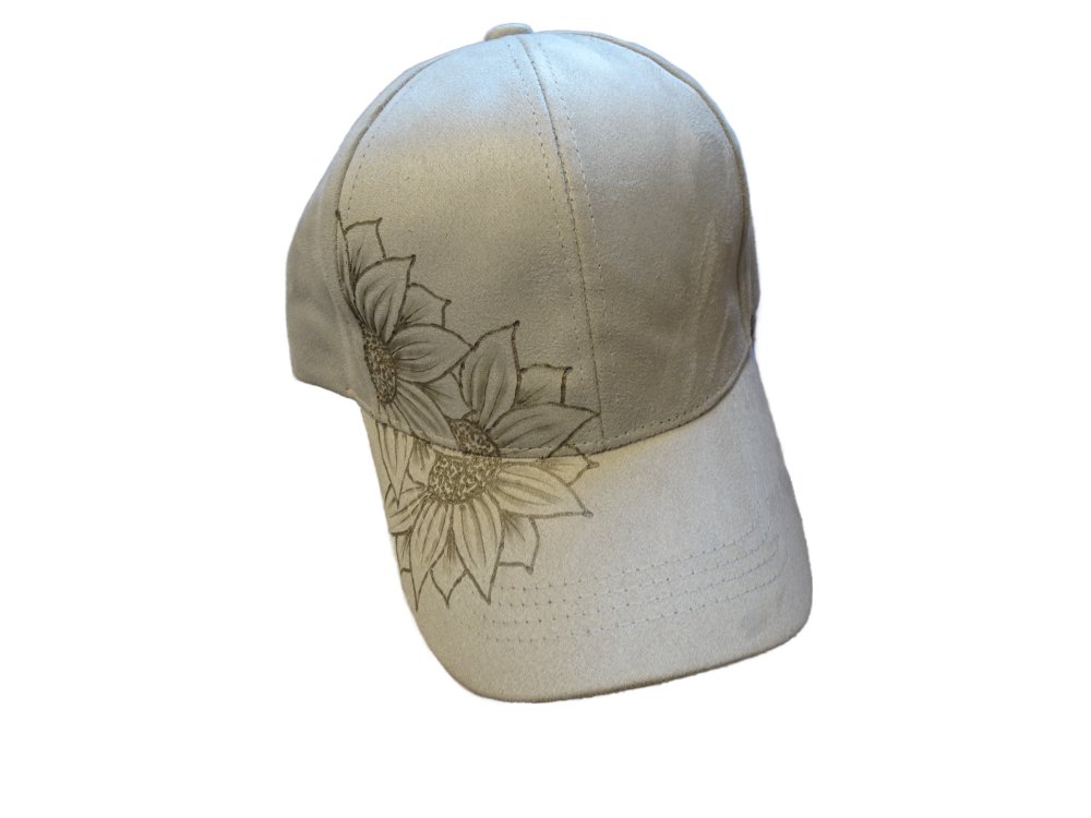 (image for) Light Tan baseball cap hand burned