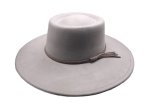 (image for) Round Top wide brim Vegan suede hat - Light Gray