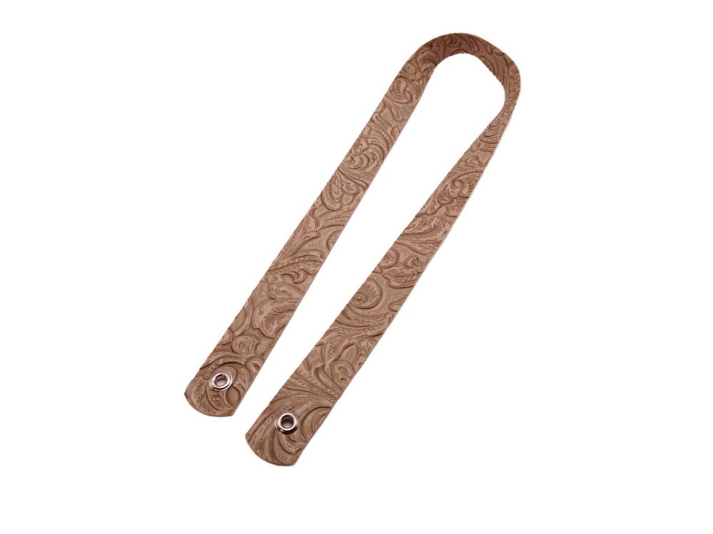 (image for) Embossed FAUX leather hat band - Light Tan