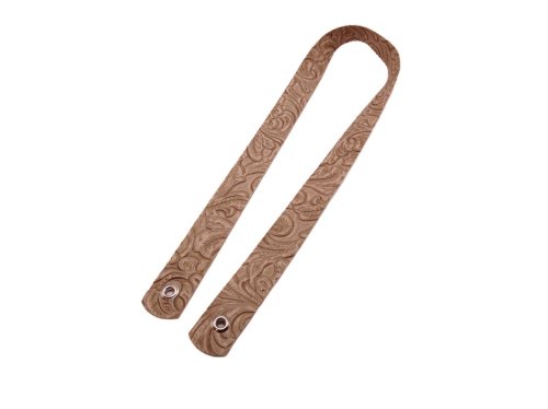 (image for) Embossed FAUX leather hat band - Light Tan