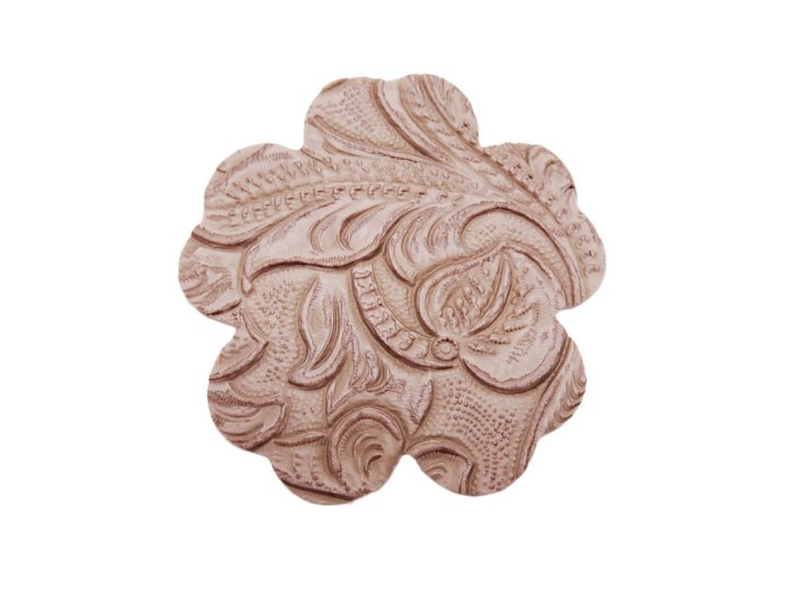 (image for) Faux leather (imitation) flower cut out - Light Tan