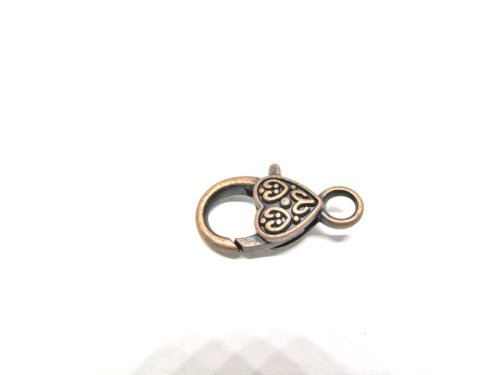 (image for) Lobster claw - Heart antique copper #LOB11