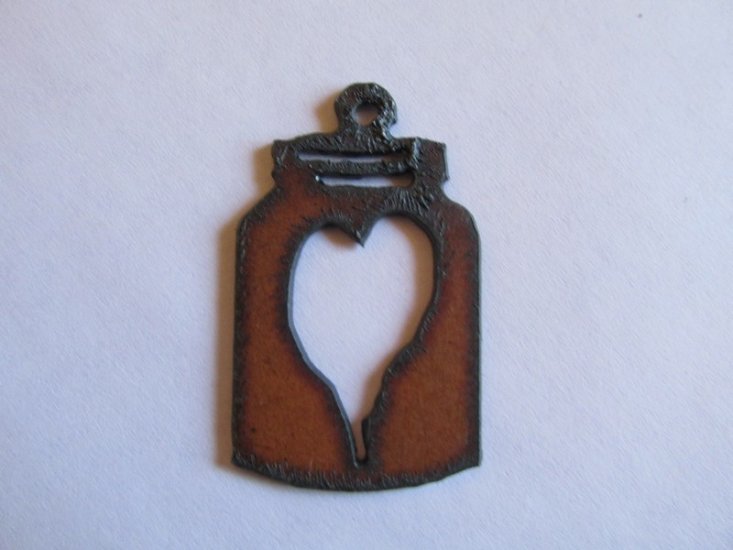 (image for) Mason Jar rustic metal pendant #TT110