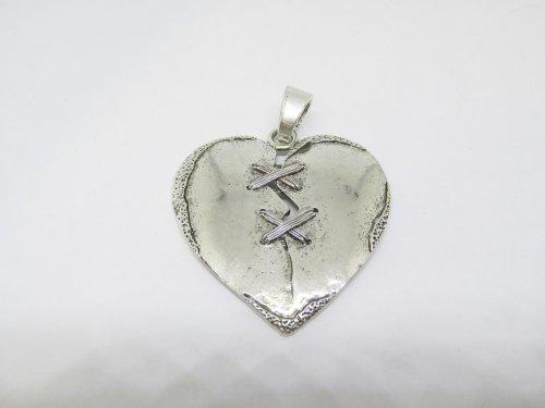 (image for) Heart antique silver broken heart #HU13-7