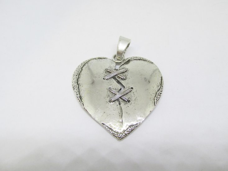 (image for) Heart antique silver broken heart #HU13-7
