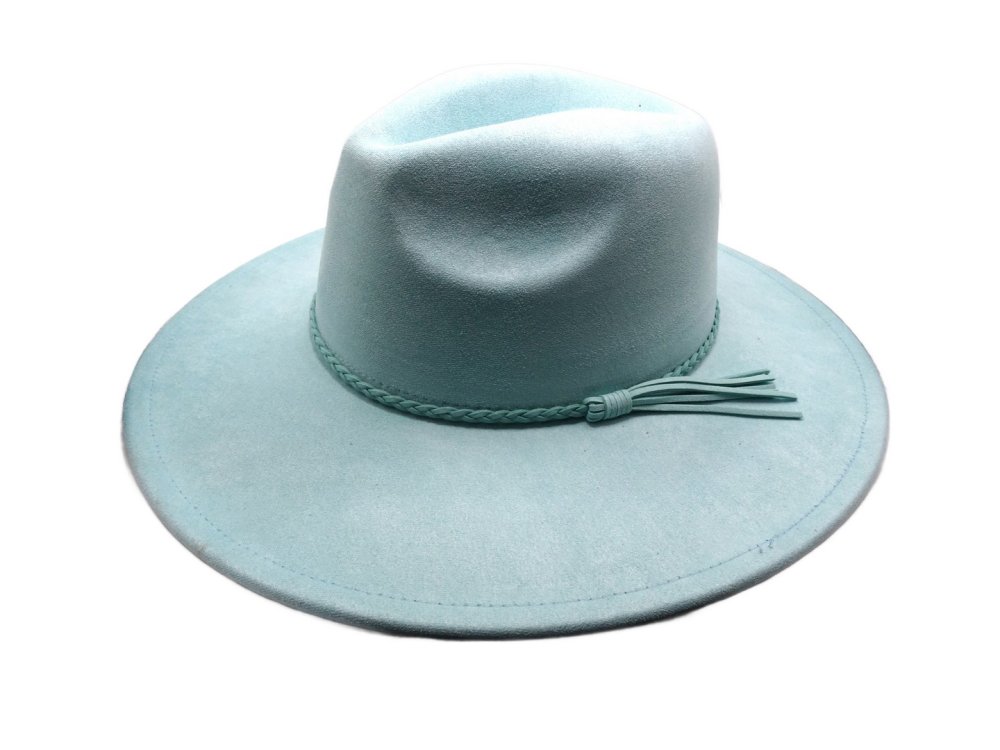 (image for) Vegan suede Wide brim hat - Mint Blue