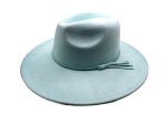 (image for) Vegan suede Wide brim hat - Mint Blue