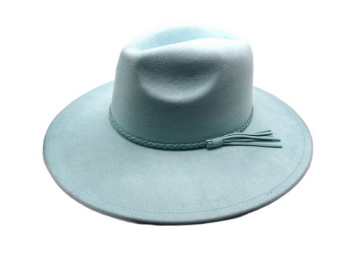 (image for) Vegan suede Wide brim hat - Mint Blue