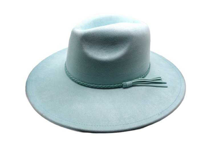 (image for) Vegan suede Wide brim hat - Mint Blue