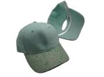 (image for) Faux leather Brim Vegan suede baseball cap - Mint Green/Mint