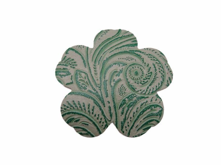 (image for) Faux leather (imitation) flower cut out - Mint