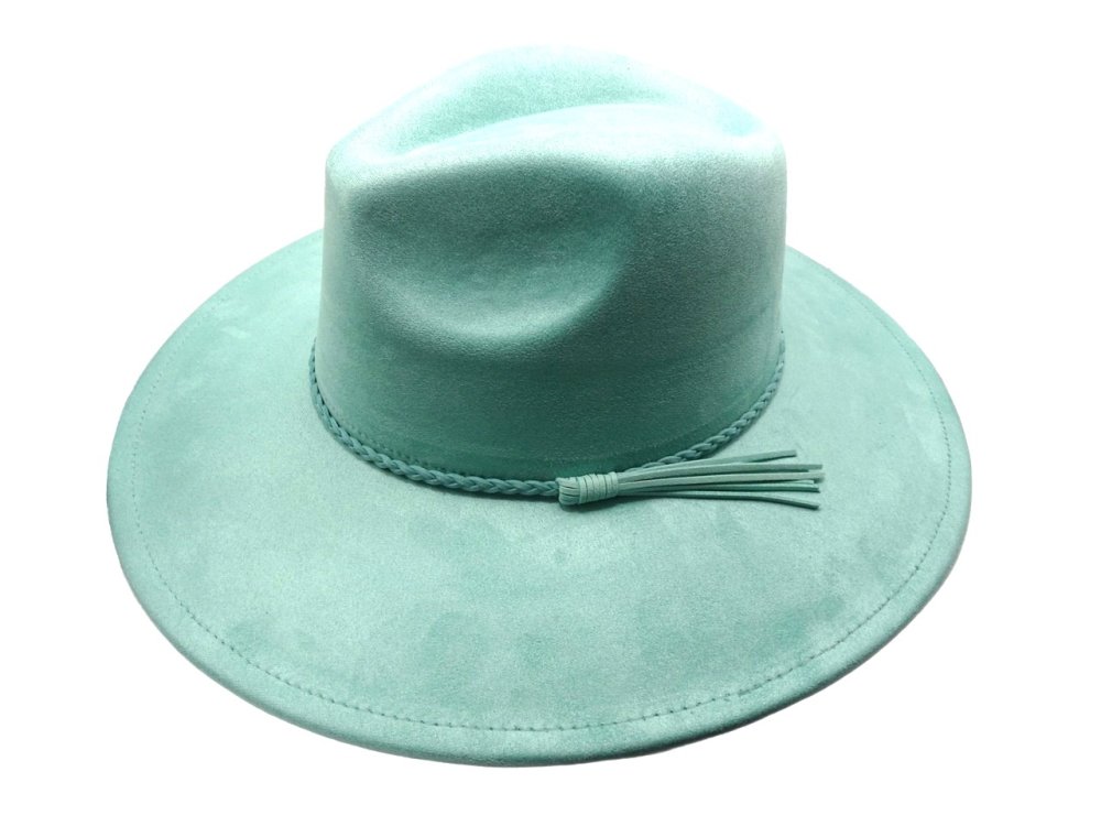 (image for) Vegan suede Wide brim hat - Mint green