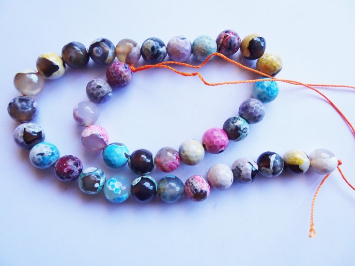 (image for) Multi colored Agate round 10mm beads #1843