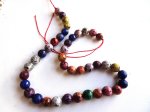 (image for) Bead Chain - Multi Muted Colors (1 ft) #Silver wire 6mm