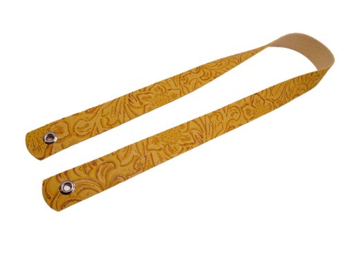 (image for) Embossed FAUX leather hat band - Mustard