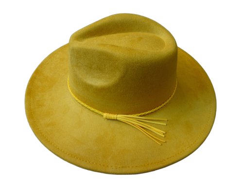 (image for) Vegan suede Wide brim hat - MUSTARD
