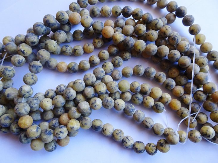(image for) Mustard yellow mat round beads 8mm #1926