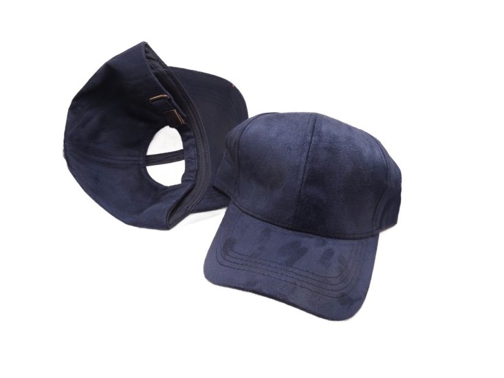 (image for) Vegan suede baseball cap - NAVY BLUE