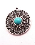 (image for) Sun pendant antique silver #RM-53